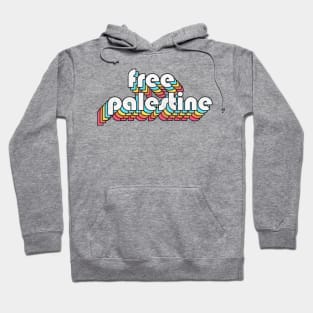 Free Palestine /// Retro Rainbow Design Hoodie